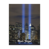 Never Forget September 11, Glowing Towers Keepsake Postcard