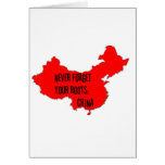 Never forget your roots: China Greeting Cards