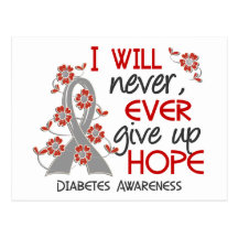 Never Give Up Hope 4 Diabetes Postcards