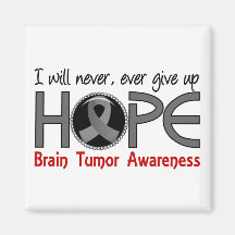 Never Give Up Hope 5 Brain Tumor Magnets
