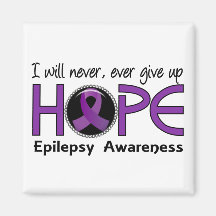 Never Give Up Hope 5 Epilepsy Fridge Magnets