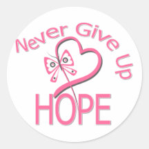Never Give Up Hope Breast Cancer Sticker