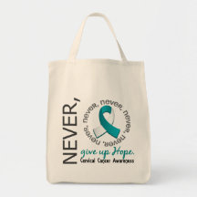 Never Give Up Hope Cervical Cancer Bags