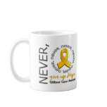 Never Give Up Hope Childhood Cancer mugs