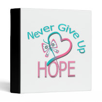 Never Give Up Hope Hereditary Breast Cancer 3 Ring Binder