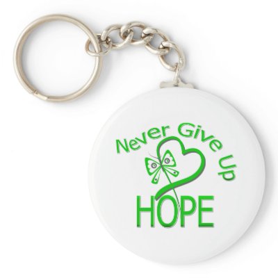 Never Give Up Hope Traumatic Brain Injury Keychain
