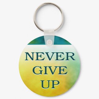 NEVER GIVE UP keychain