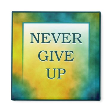 NEVER GIVE UP magnet