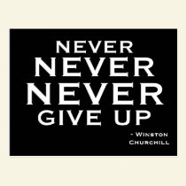 Never Give Up -  Motivational Postcard postcards