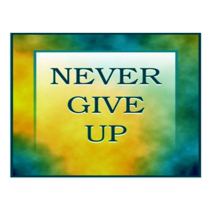 NEVER GIVE UP POSTCARD