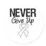Never Give Up Ribbon (Lung Cancer) stickers