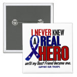 Never Knew A Hero 2 Best Friend (Support Our Troop Pinback Button