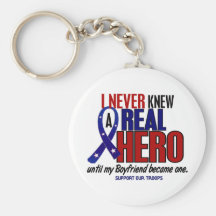 Never Knew A Hero 2 Boyfriend (Support Our Troops) Key Chain