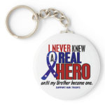 Never Knew A Hero 2 Brother (Support Our Troops) Key Chain