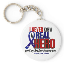 Never Knew A Hero 2 Brother (Support Our Troops) Key Chain