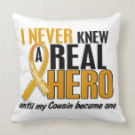 Never Knew a Hero 2 Cousin Appendix Cancer Pillow