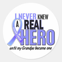 Never Knew A Hero 2 Grandpa Prostate Cancer Sticker
