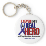Never Knew A Hero 2 Grandson (Support Our Troops) Key Chains