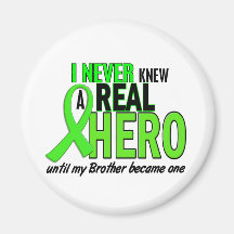 Never Knew A Hero 2 LIME GREEN (Brother) Refrigerator Magnet