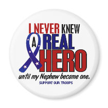 Never Knew A Hero 2 Nephew (Support Our Troops) Magnets