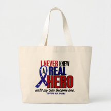 Never Knew A Hero 2 Son (Support Our Troops) Tote Bag