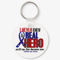 Never Knew A Hero 2 Son (Support Our Troops) keychains by awarenessgifts Never Knew A Hero 2 Son (Support Our Troops) keychains