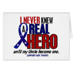 Never Knew A Hero 2 Uncle (Support Our Troops) Greeting Card