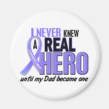 Never Knew A Hero Dad Esophageal Cancer Magnet