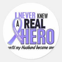 Never Knew A Hero Husband Esophageal Cancer Sticker