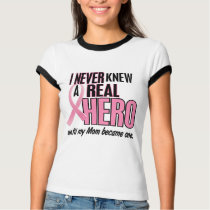 Never Knew A Real Hero MOM (Breast Cancer) t-shirts by awarenessgifts Never Knew A Real Hero MOM (Breast Cancer) t-shirts