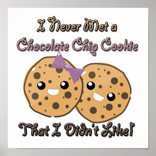 Never Met a Chocolate Chip Cookie Didnt Like Poster Zazzle