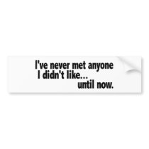 Never Met Anyone I Didn'T Like Bumper Stickers