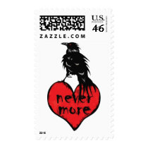 Never More Raven Postage Stamp