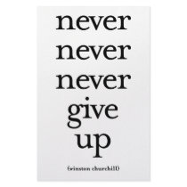 Never Never Never Give Up Stationery