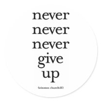 Never Never Never Give Up Stickers