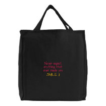 Never regret anything that ever made you SMILE :) embroidered bags by indian10 Never regret anything that ever made you SMILE :) embroidered bags