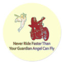 NEVER RIDE FASTER THAN YOUR GUARDIAN ANGEL CAN FLY stickers by dgpaulart NEVER RIDE FASTER THAN YOUR GUARDIAN ANGEL CAN FLY stickers