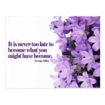 Never Too Late Motivational Postcard