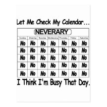 Neverary Calendar Busy Post Card