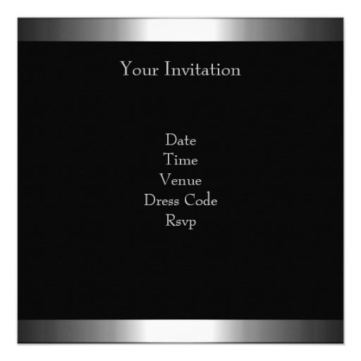 NEW 21st Birthday Party Black Silver Personalized Invites