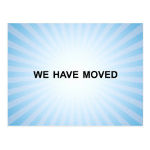 new address announcement : light burst postcard