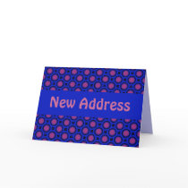 New Address Blue and pink Dots template cards