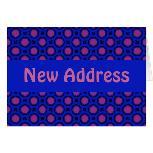 New Address Blue And Pink Dots Template Card Zazzle