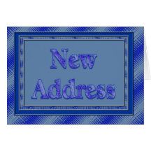 New address blue plaid greeting card