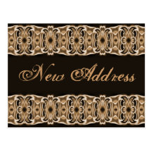 New Address brown black Post Card