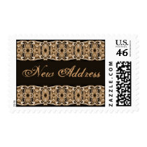 New Address brown black postage
