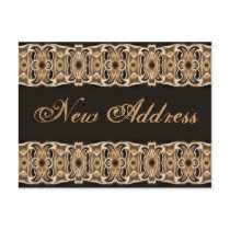 New Address brown black postcards