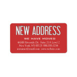 "New Address" Change Notification Label labels
