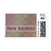 New Address customizable mauve postage