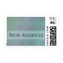 New Address customizable teal postage